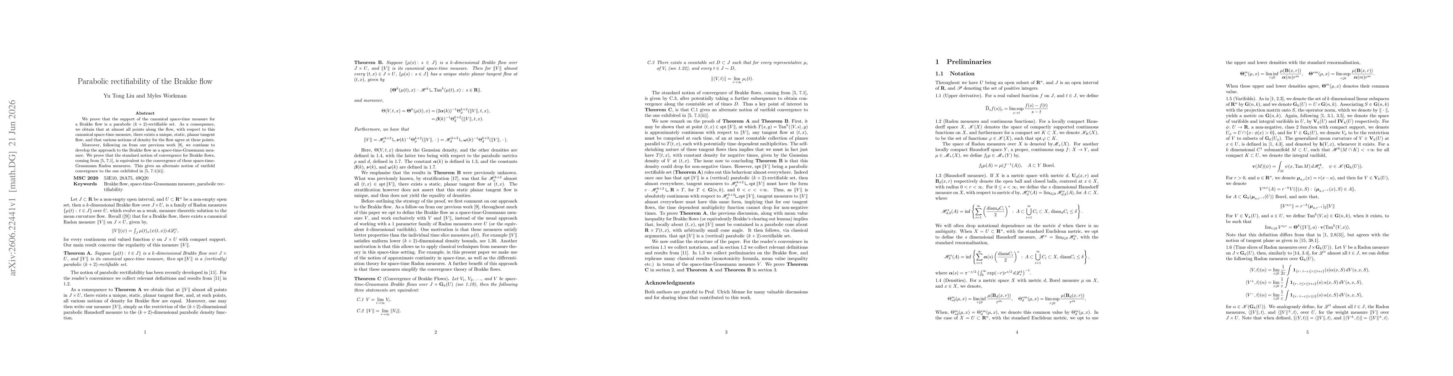 Thumbnail for Parabolic rectifiability of the Brakke flow
