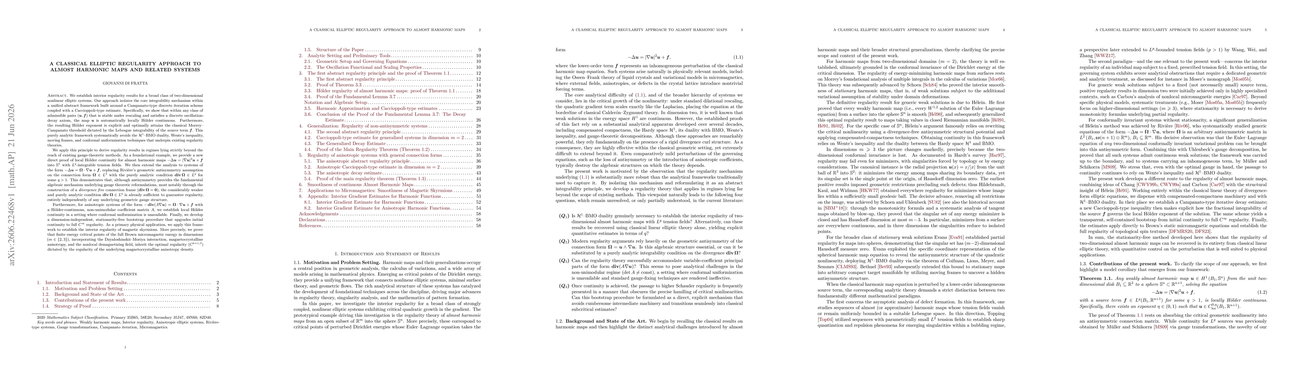 Thumbnail for A Classical Elliptic Regularity Approach to Almost Harmonic Maps and Related Systems