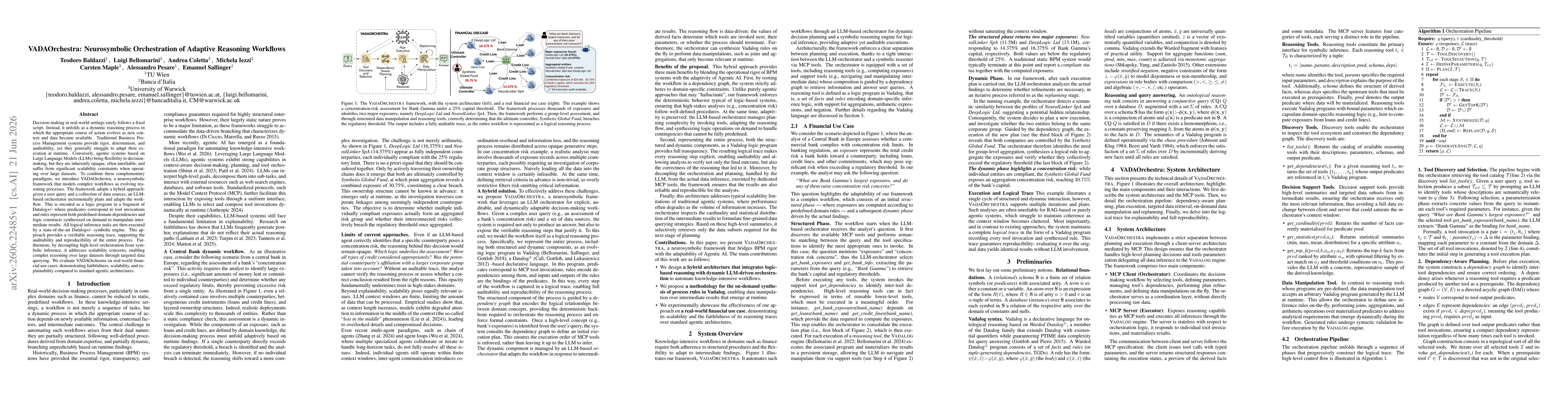 Thumbnail for VADAOrchestra: Neurosymbolic Orchestration of Adaptive Reasoning Workflows