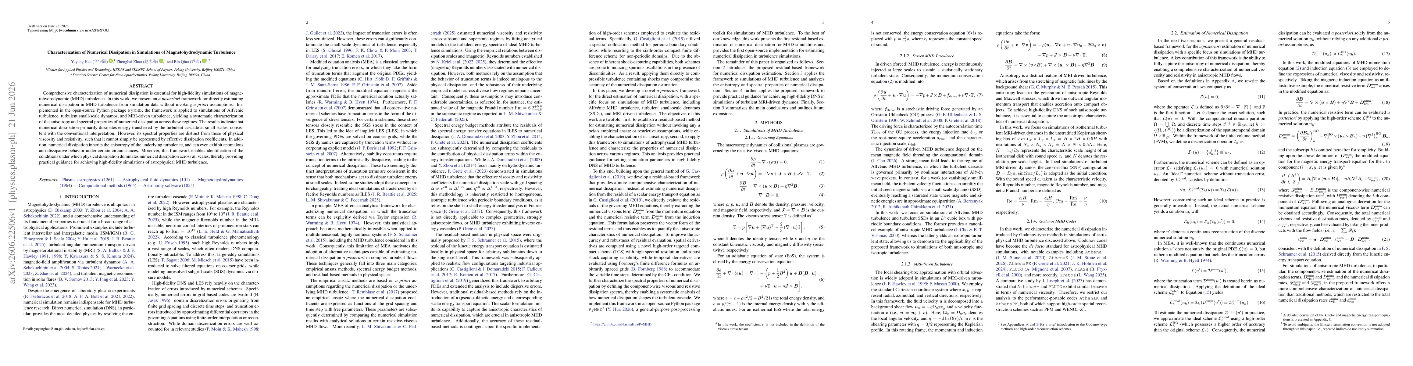 Thumbnail for Characterization of Numerical Dissipation in Simulations of Magnetohydrodynamic Turbulence