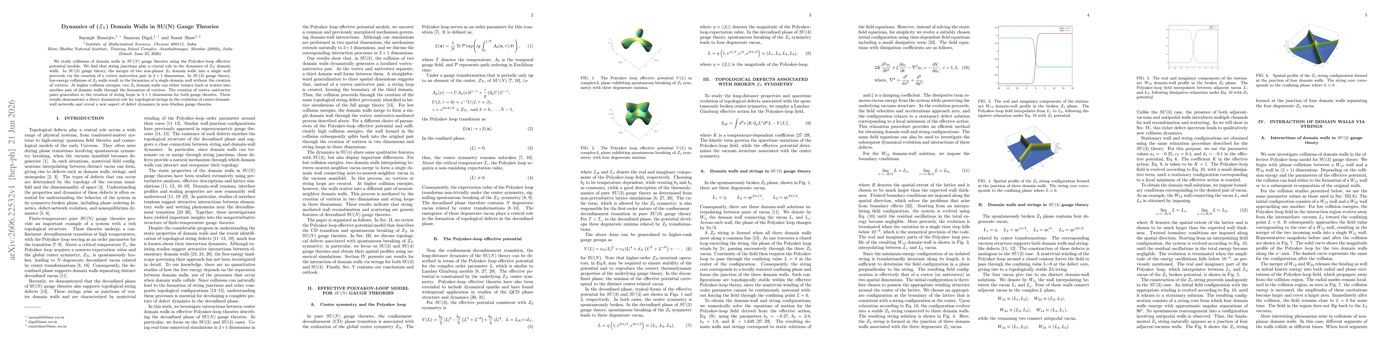 Thumbnail for Dynamics of ($Z_N$) Domain Walls in SU(N) Gauge Theories
