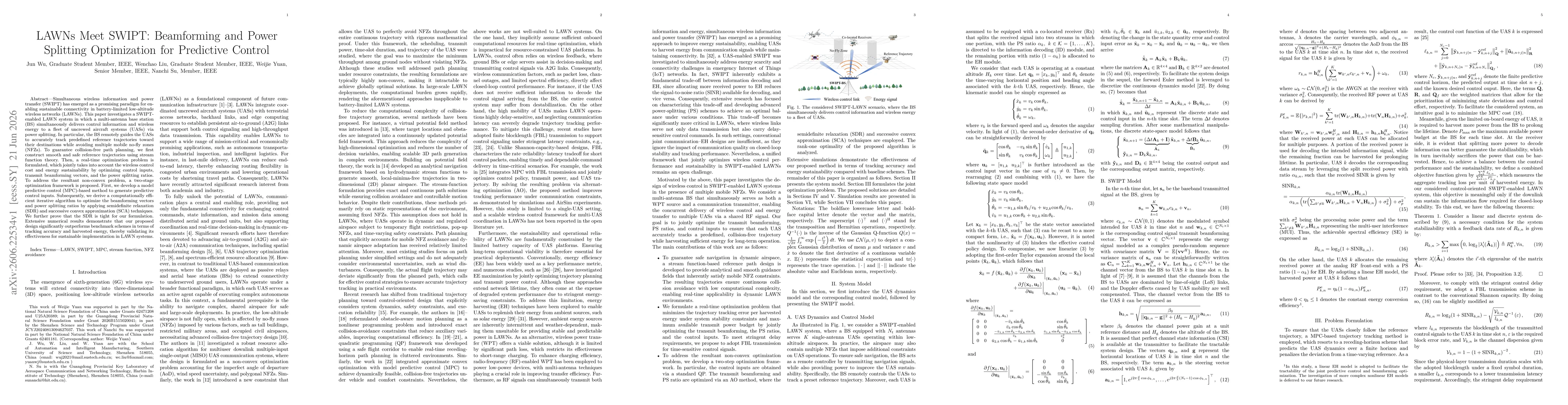 Thumbnail for LAWNs Meet SWIPT: Beamforming and Power Splitting Optimization for Predictive Control