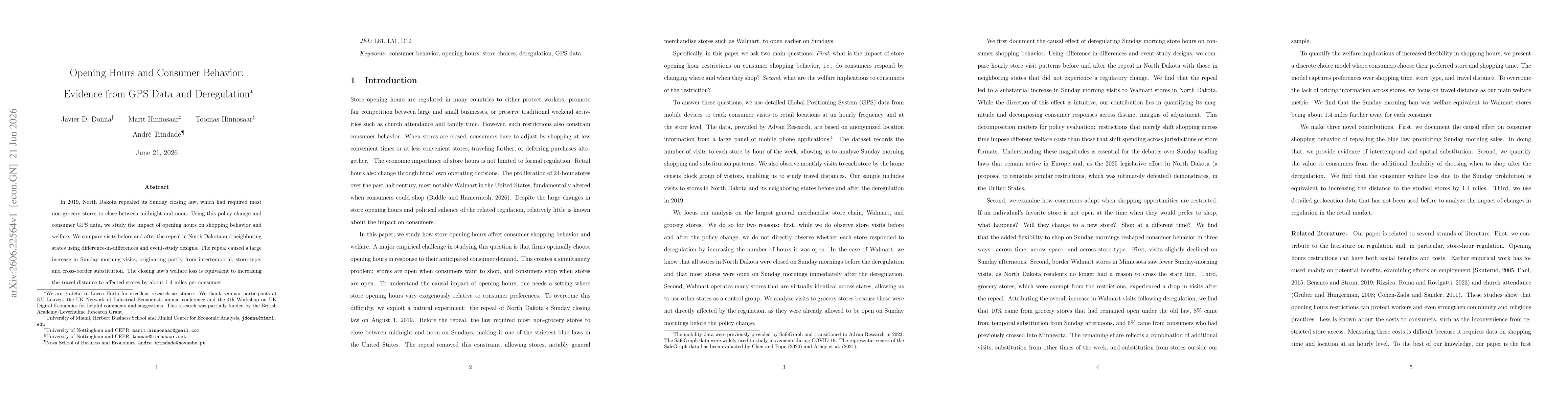 Thumbnail for Opening Hours and Consumer Behavior: Evidence from GPS Data and Deregulation