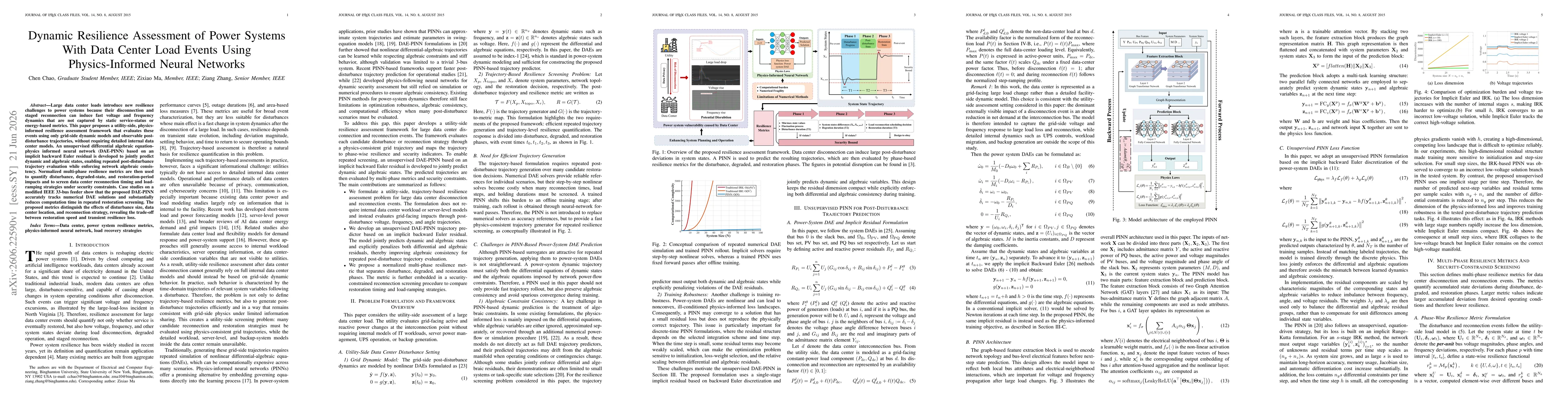 Thumbnail for Dynamic Resilience Assessment of Power Systems With Data Center Load Events Using Physics-Informed Neural Networks