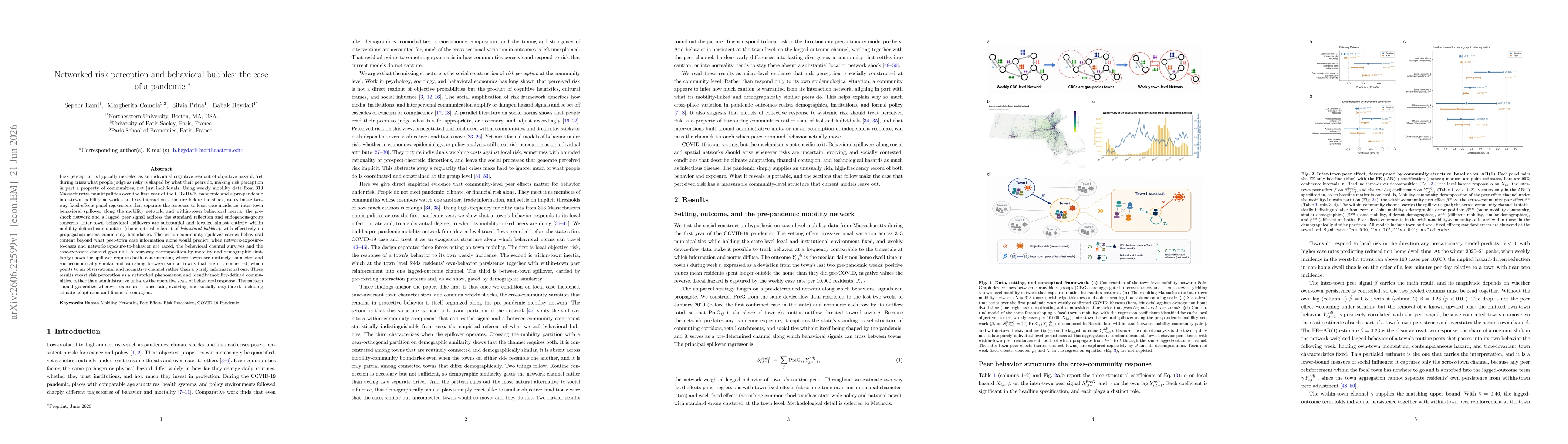 Thumbnail for Networked risk perception and behavioral bubbles: the case of a pandemic