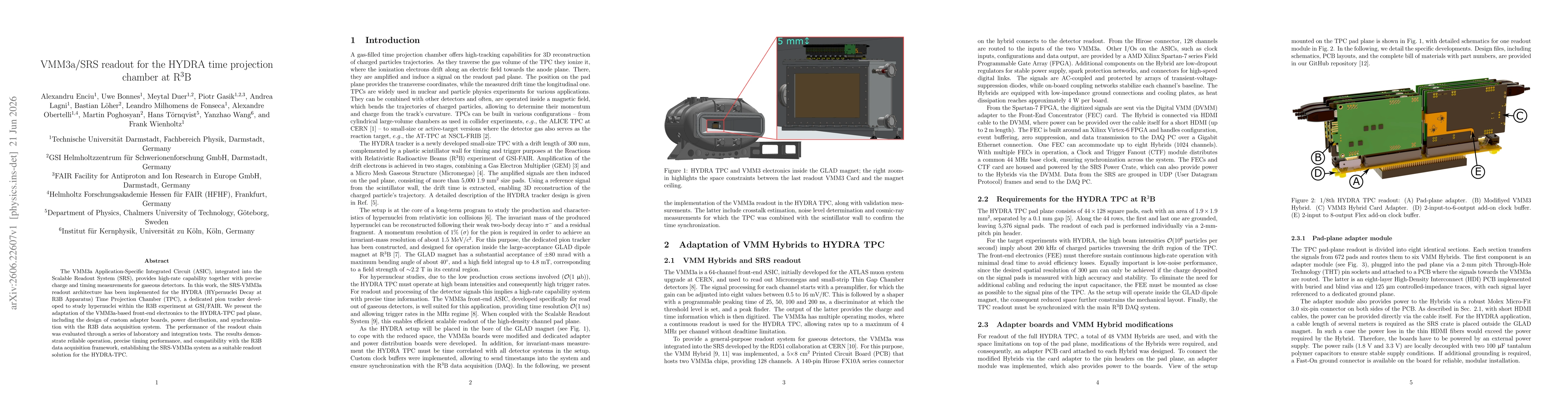 Thumbnail for VMM3a/SRS readout for the HYDRA time projection chamber at R$^3$B