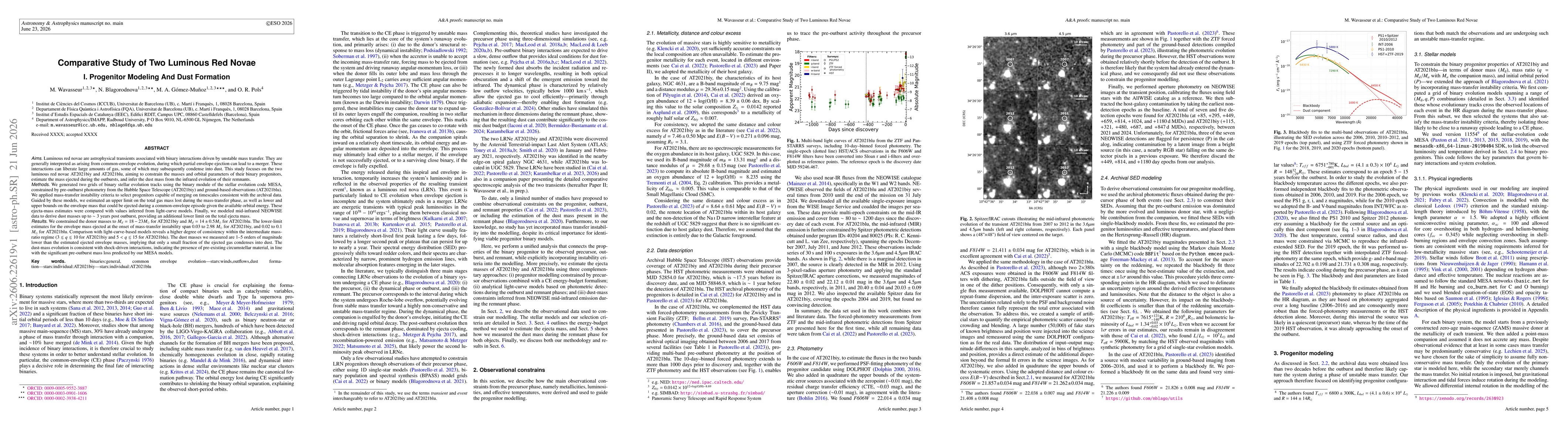 Thumbnail for Comparative Study of Two Luminous Red Novae I. Progenitor Modeling and Dust Formation