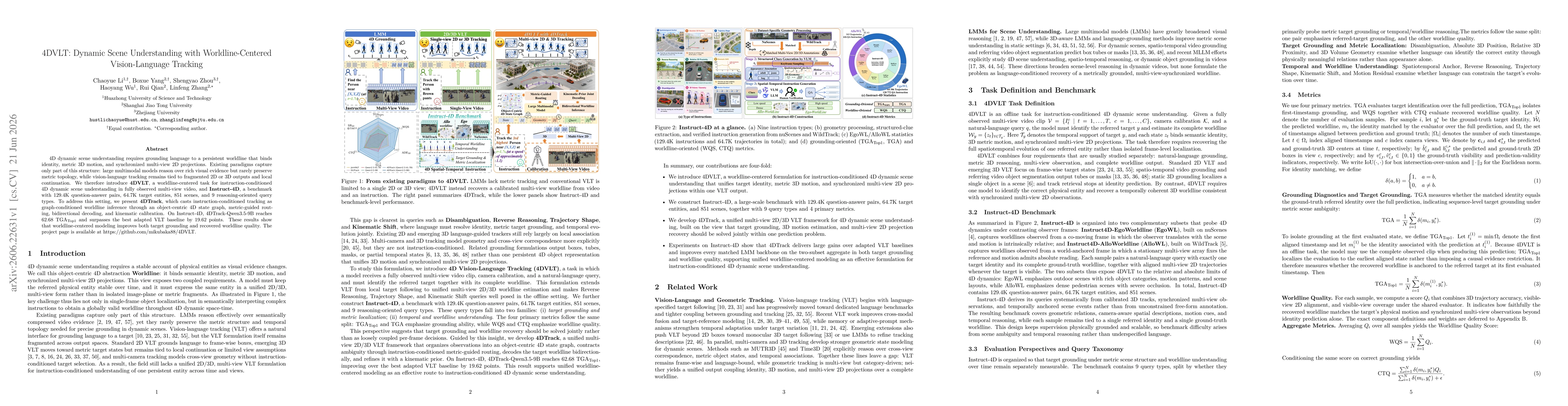 Thumbnail for 4DVLT: Dynamic Scene Understanding with Worldline-Centered Vision-Language Tracking