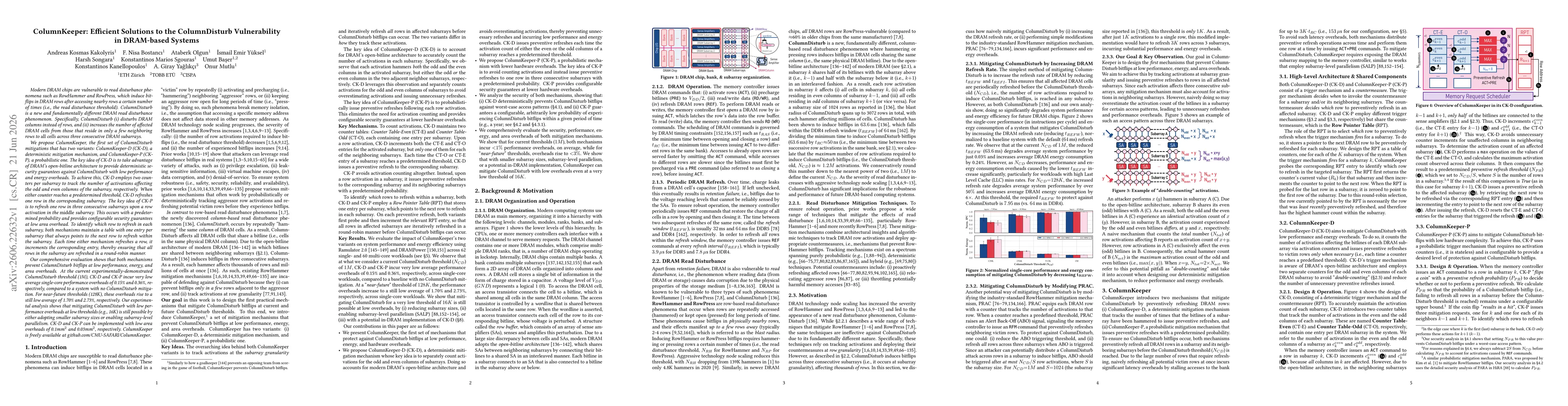 Thumbnail for ColumnKeeper: Efficient Solutions to the ColumnDisturb Vulnerability in DRAM-based Systems