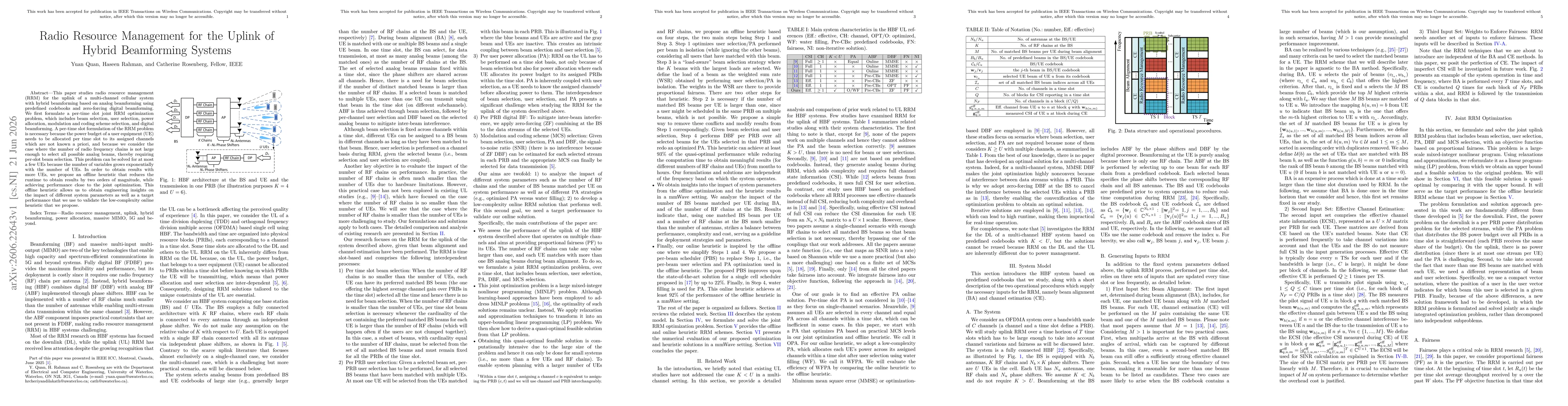 Thumbnail for Radio Resource Management for the Uplink of Hybrid Beamforming Systems