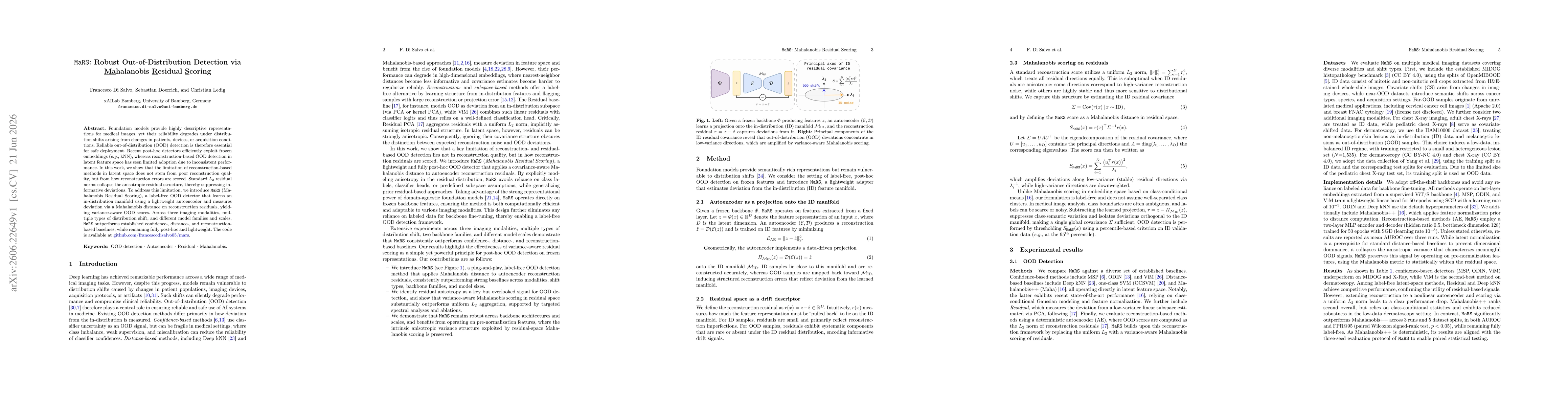 Thumbnail for MaRS: Robust Out-of-Distribution Detection via Mahalanobis Residual Scoring