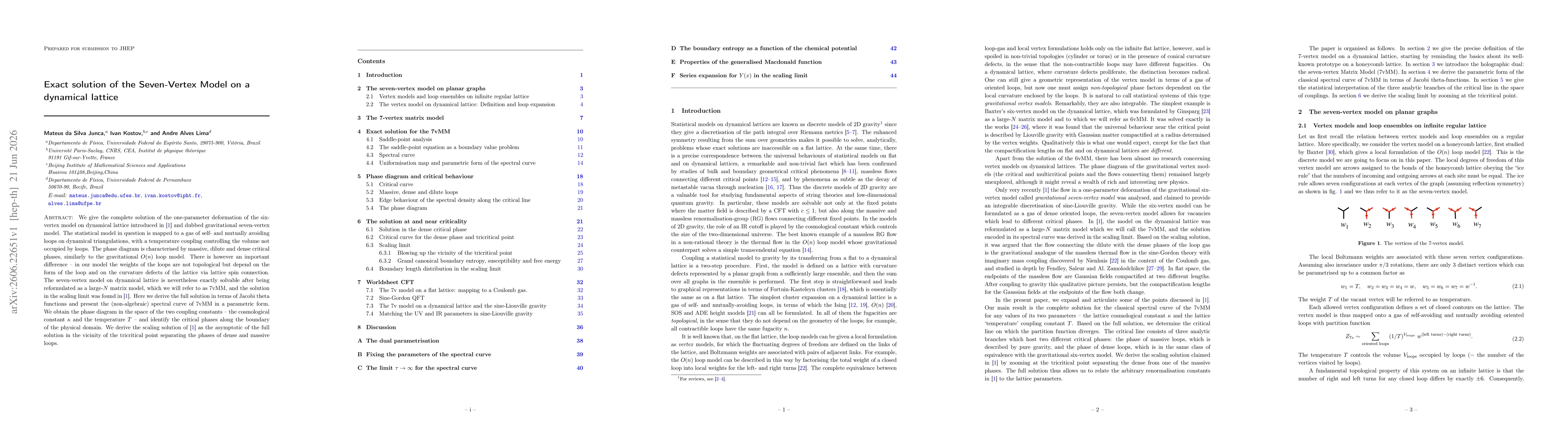 Thumbnail for Exact solution of the Seven-Vertex Model on a dynamical lattice