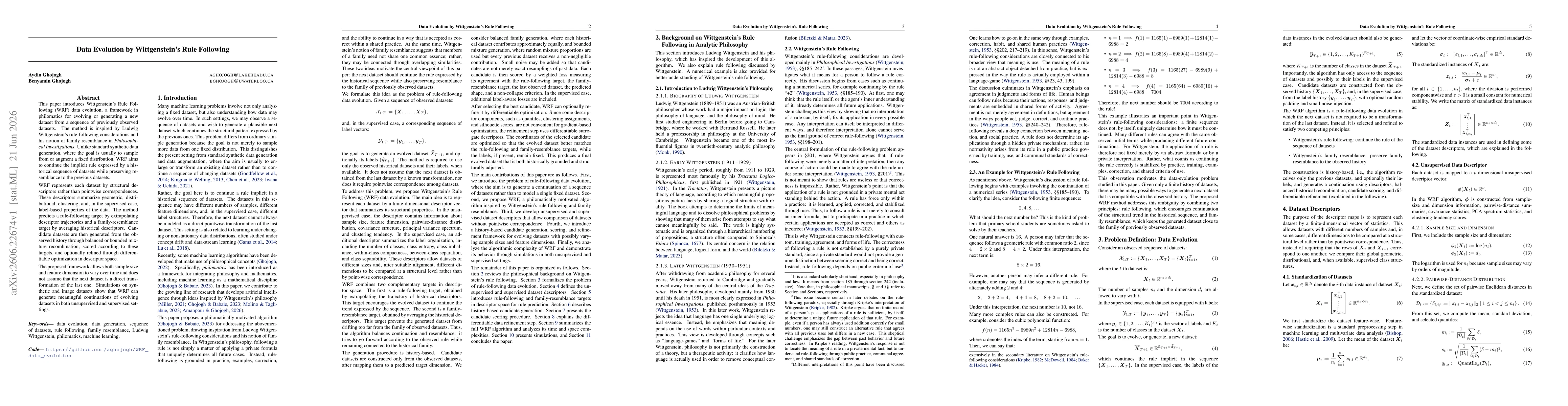 Thumbnail for Data Evolution by Wittgenstein's Rule Following