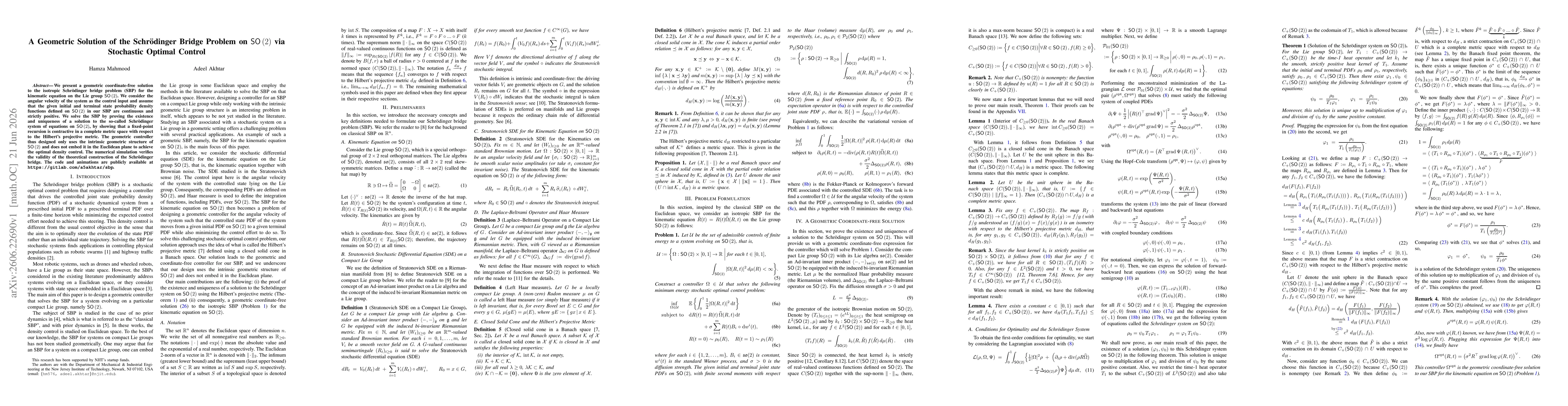 Thumbnail for A Geometric Solution of the Schrödinger Bridge Problem on $\mathsf{SO}(2)$ via Stochastic Optimal Control