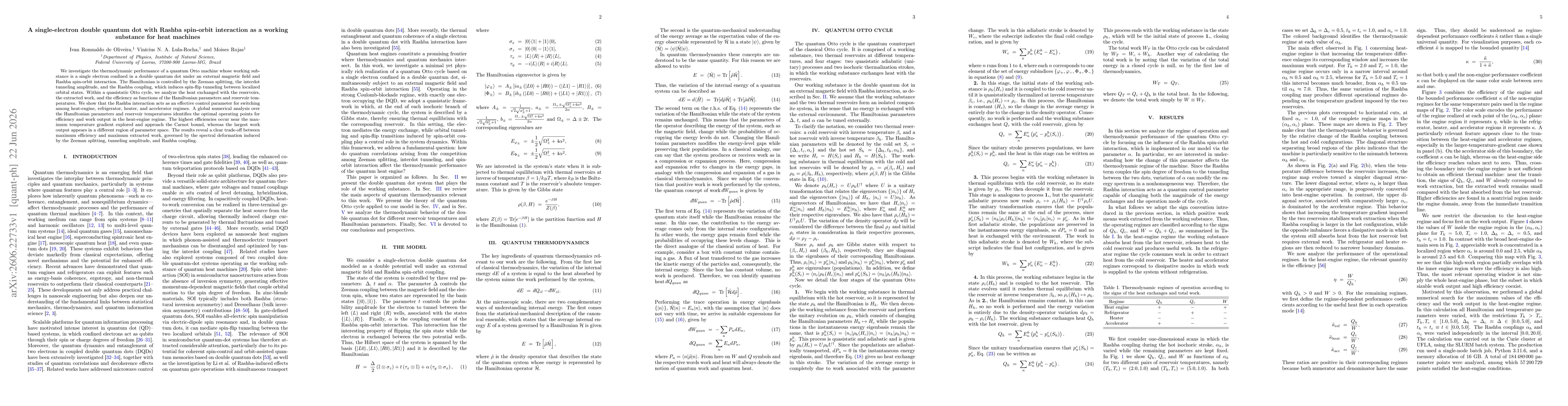 Thumbnail for A single-electron double quantum dot with Rashba spin-orbit interaction as a working substance for heat machines