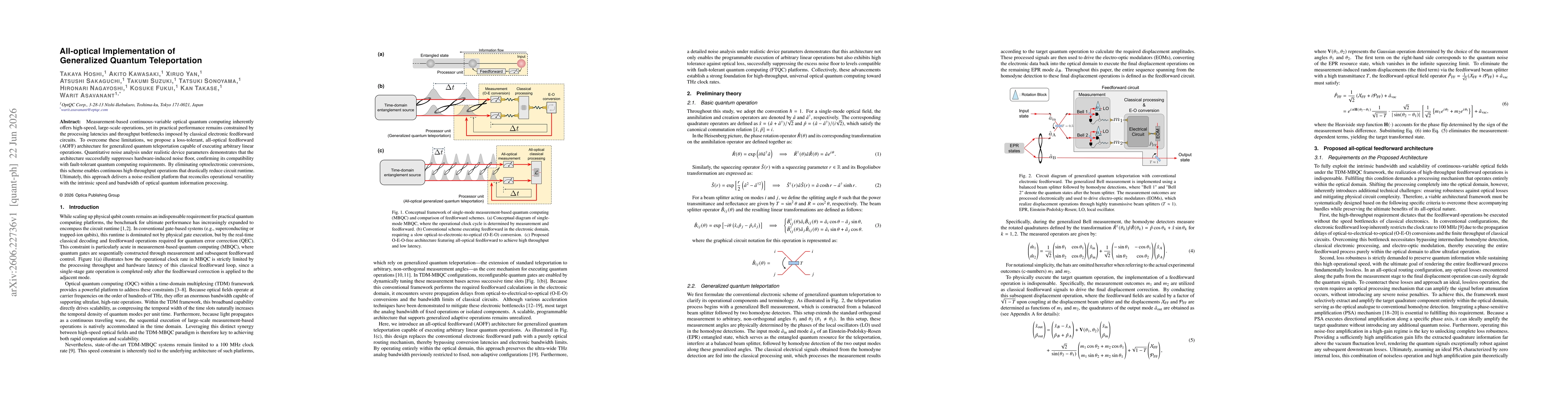 Thumbnail for All-optical Implementation of Generalized Quantum Teleportation