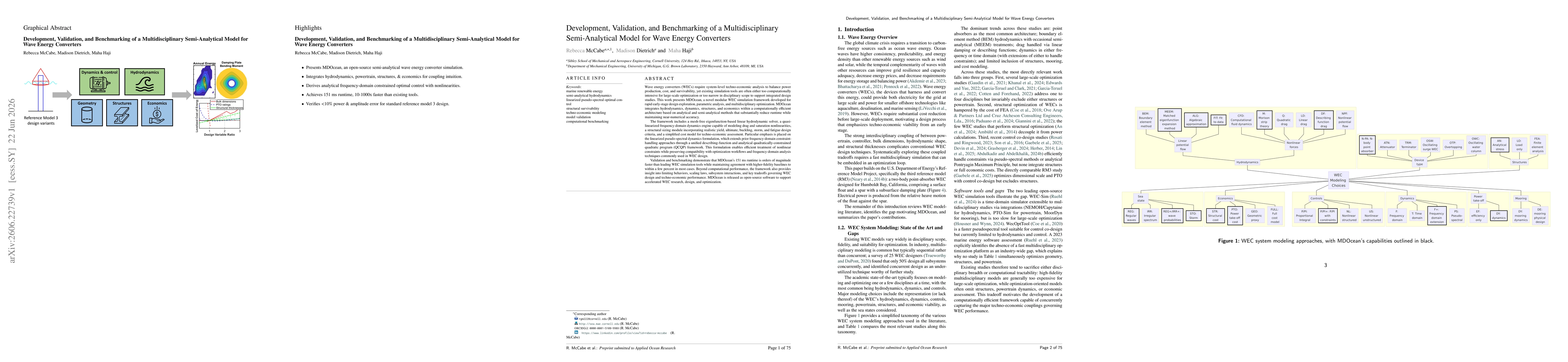 Thumbnail for Development, Validation, and Benchmarking of a Multidisciplinary Semi-Analytical Model for Wave Energy Converters