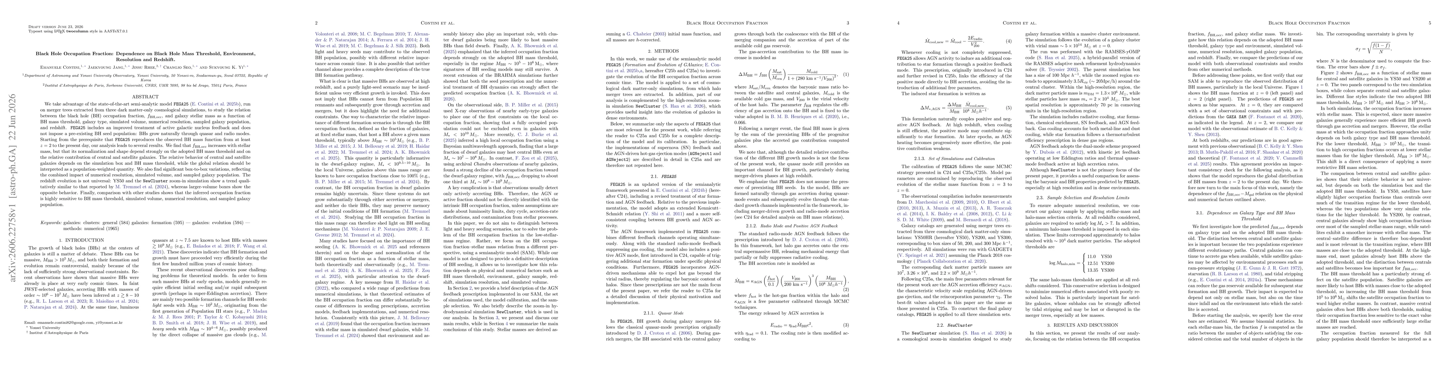 Thumbnail for Black Hole Occupation Fraction: Dependence on Black Hole Mass Threshold, Environment, Resolution and Redshift