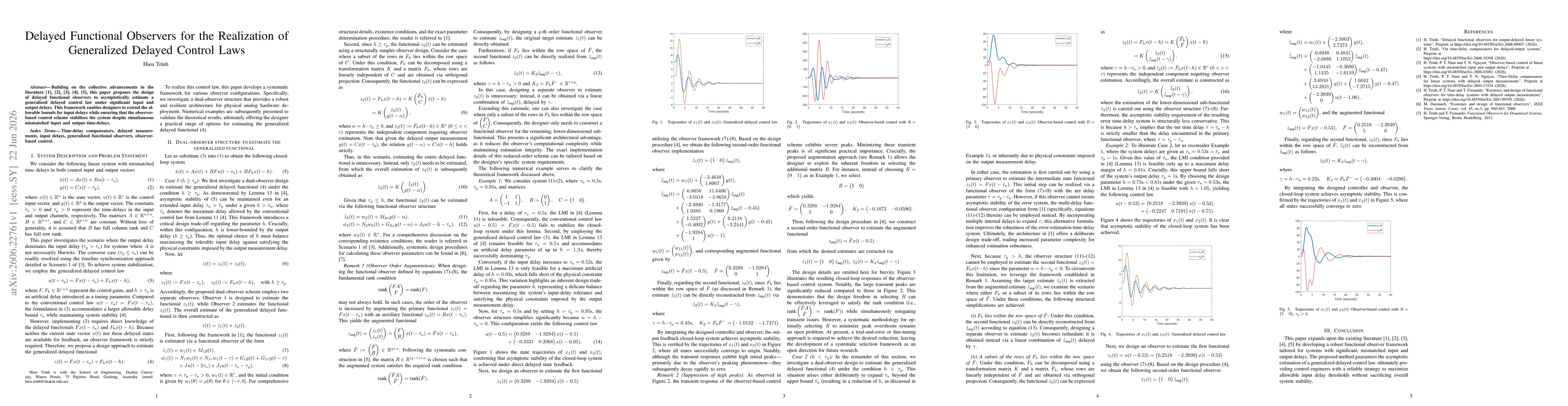 Thumbnail for Delayed Functional Observers for the Realization of Generalized Delayed Control Laws