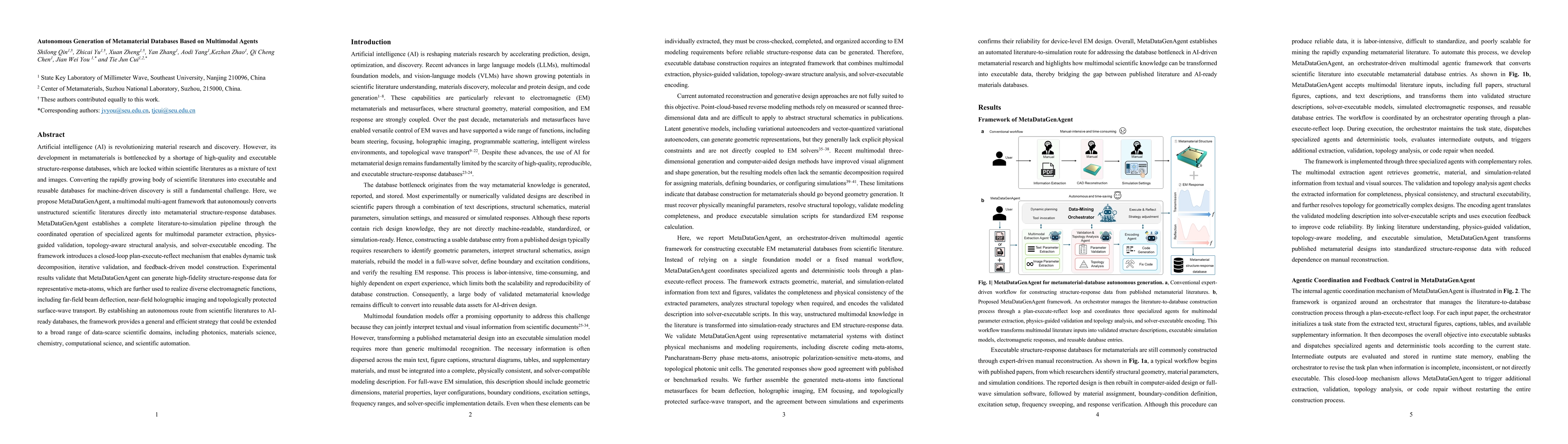 Thumbnail for Autonomous Generation of Metamaterial Databases Based on Multimodal Agents