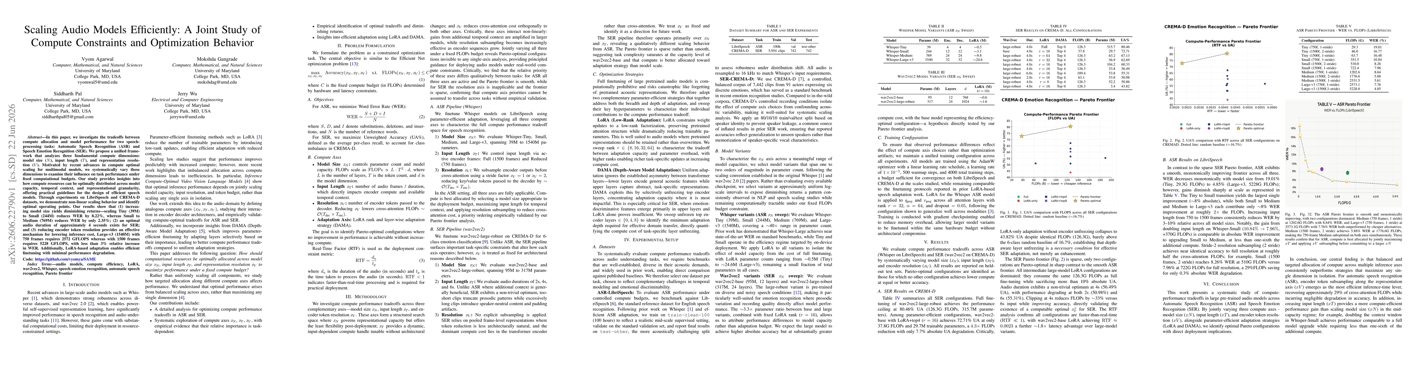 Thumbnail for Scaling Audio Models Efficiently: A Joint Study of Compute Constraints and Optimization Behavior