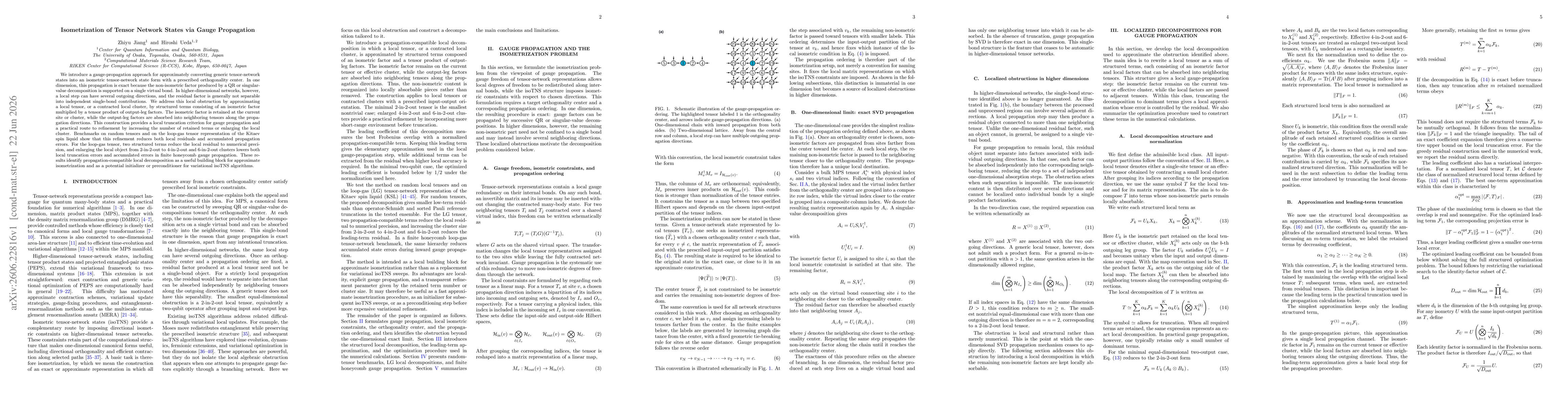 Thumbnail for Isometrization of Tensor Network States via Gauge Propagation