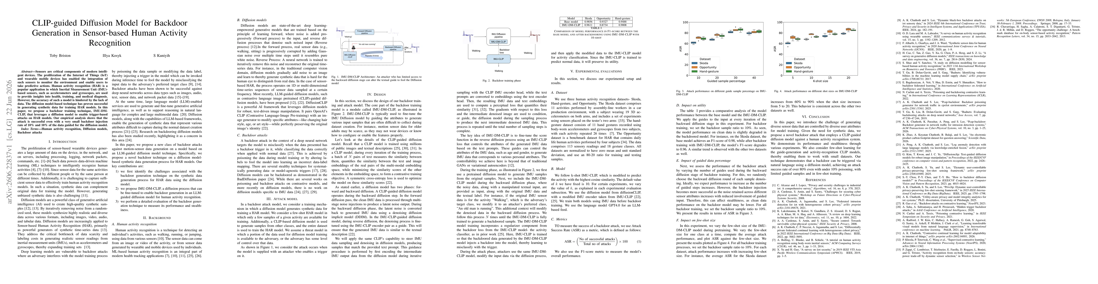 Thumbnail for CLIP-guided Diffusion Model for Backdoor Generation in Sensor-based Human Activity Recognition