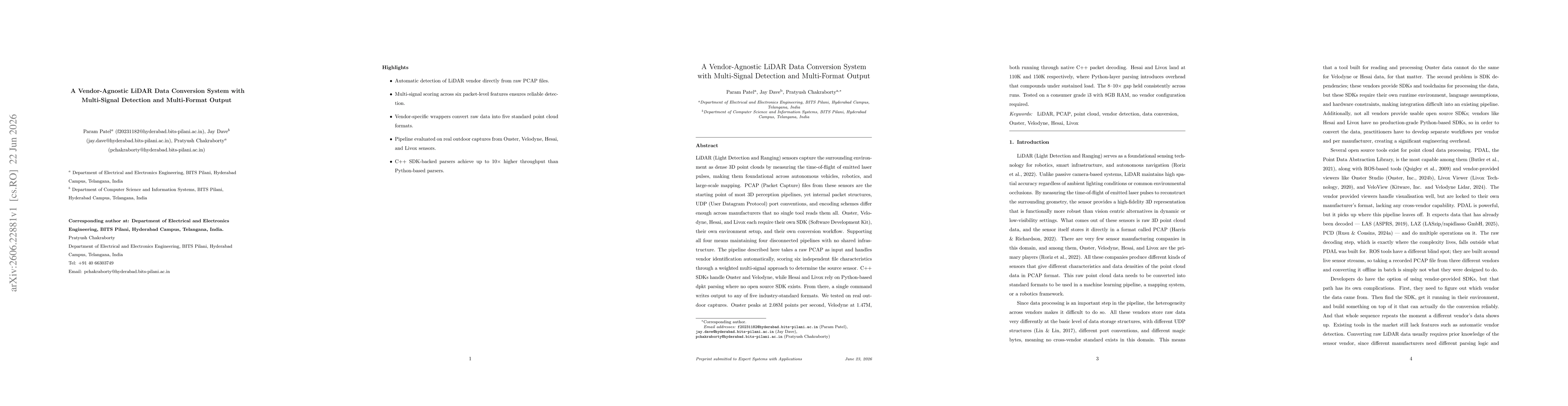 Thumbnail for A Vendor-Agnostic LiDAR Data Conversion System with Multi-Signal Detection and Multi-Format Output