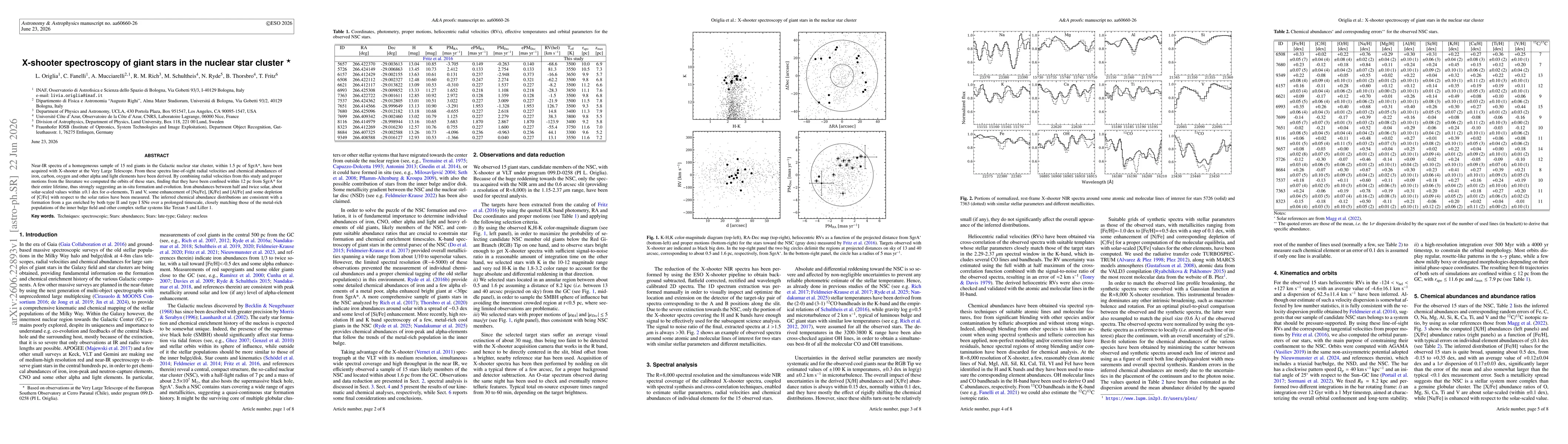 Thumbnail for X-shooter spectroscopy of giant stars in the nuclear star cluster