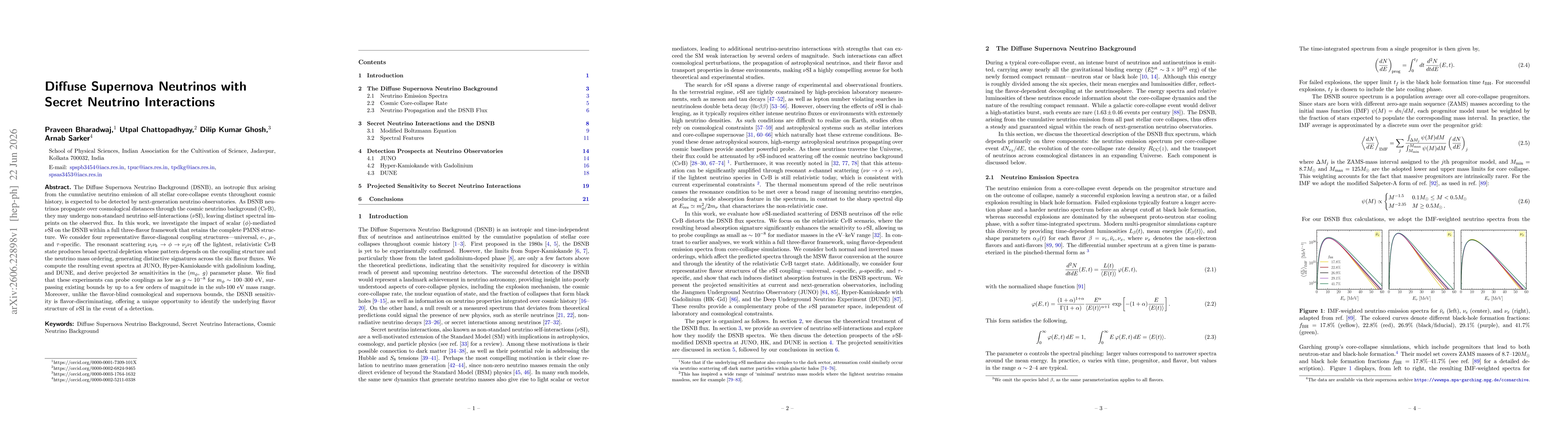 Thumbnail for Diffuse Supernova Neutrinos with Secret Neutrino Interactions