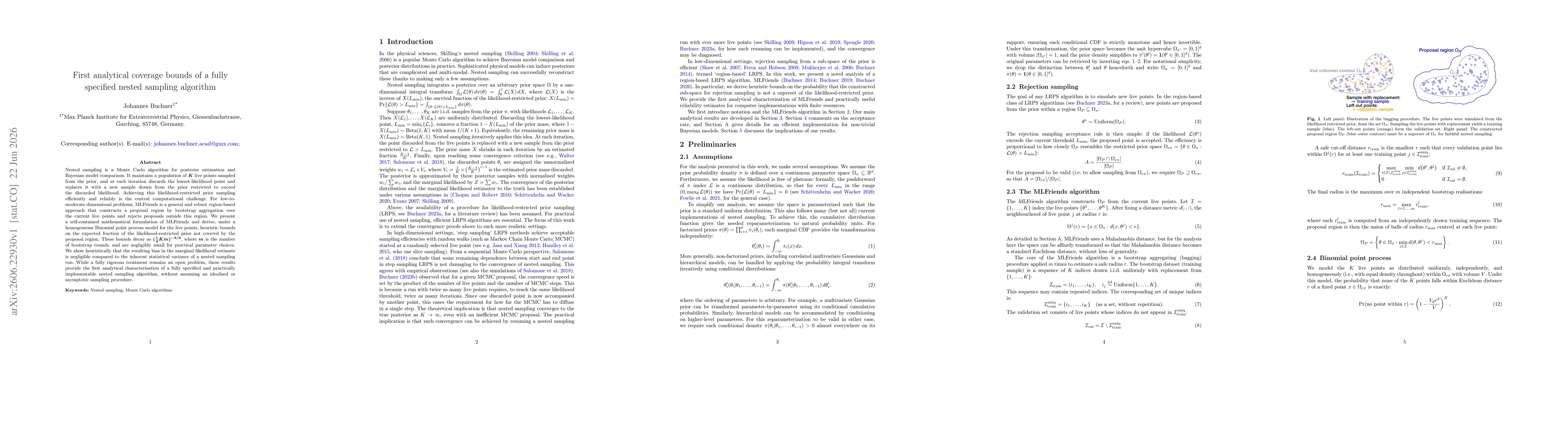 Thumbnail for First analytical coverage bounds of a fully specified nested sampling algorithm