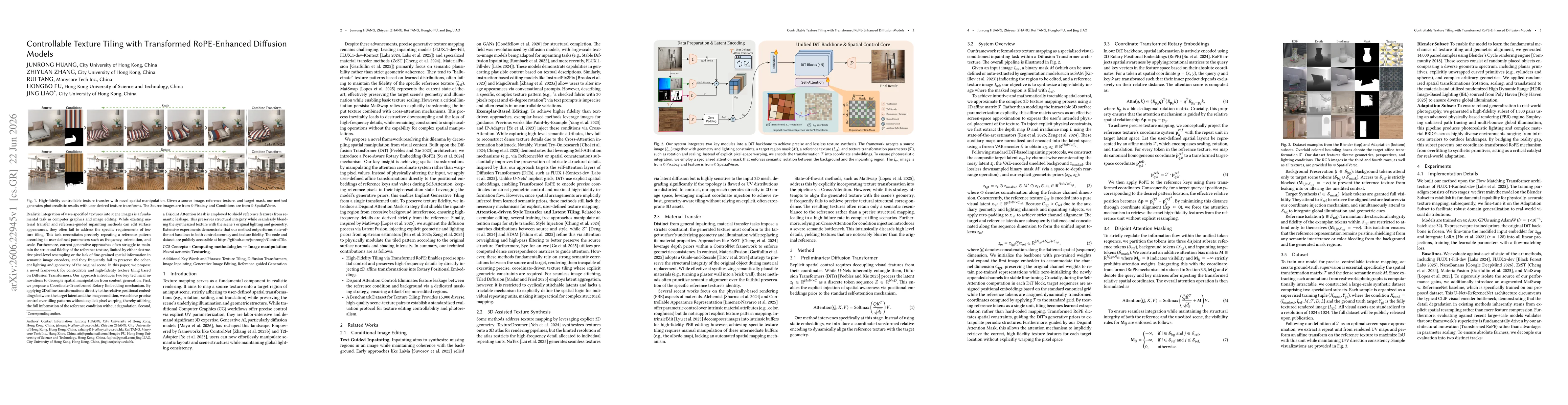 Thumbnail for Controllable Texture Tiling with Transformed RoPE-Enhanced Diffusion Models