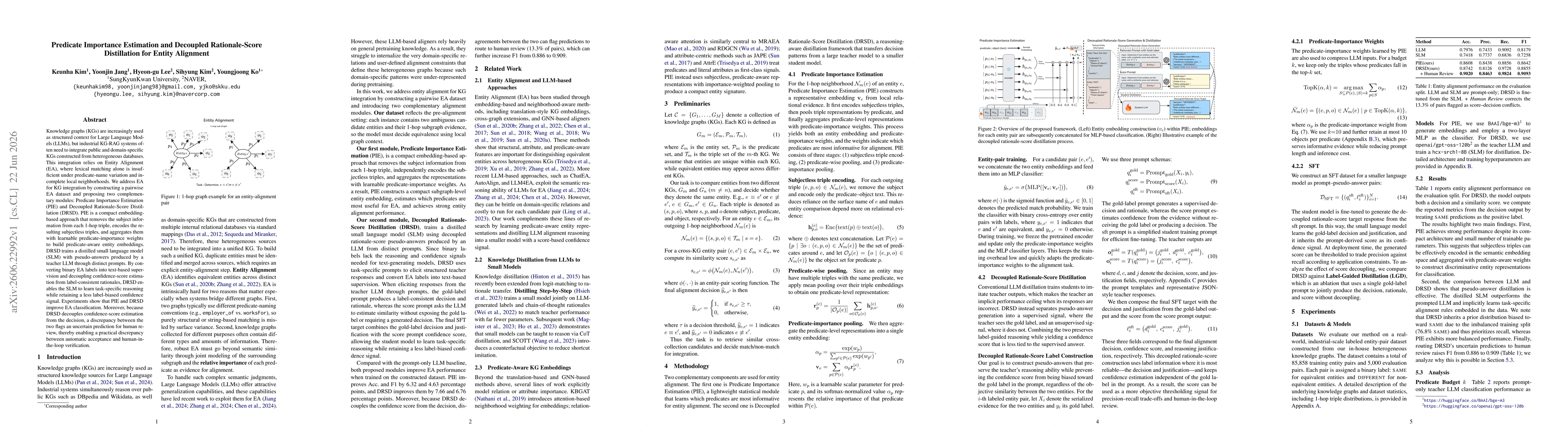 Thumbnail for Predicate Importance Estimation and Decoupled Rationale-Score Distillation for Entity Alignment