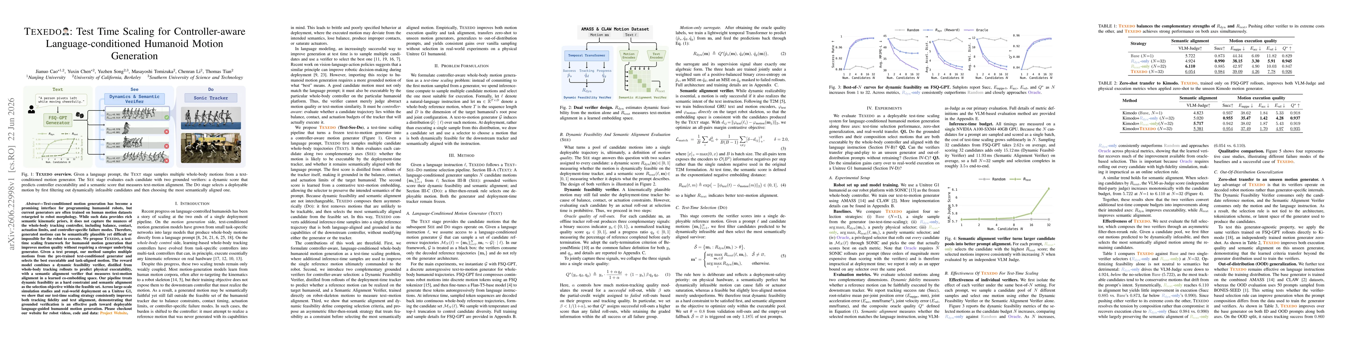 Thumbnail for TEXEDO : Test Time Scaling for Controller-aware Language-conditioned Humanoid Motion Generation
