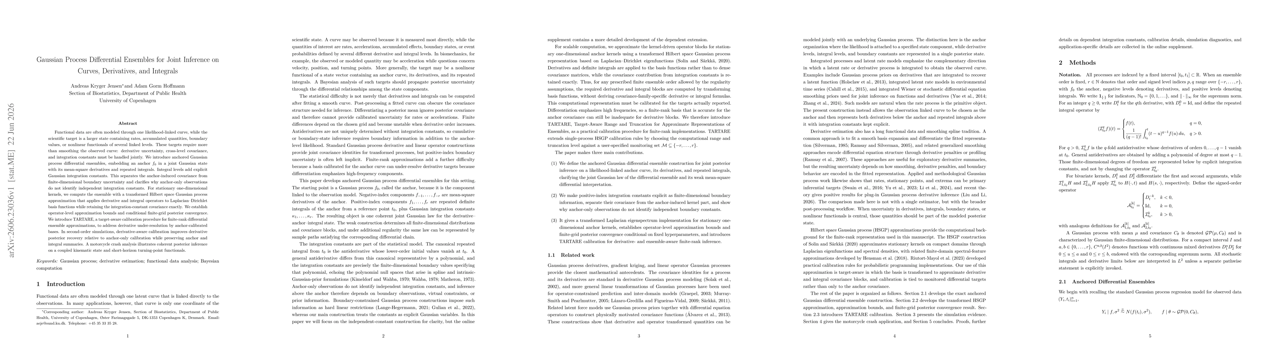 Thumbnail for Gaussian Process Differential Ensembles for Joint Inference on Curves, Derivatives, and Integrals