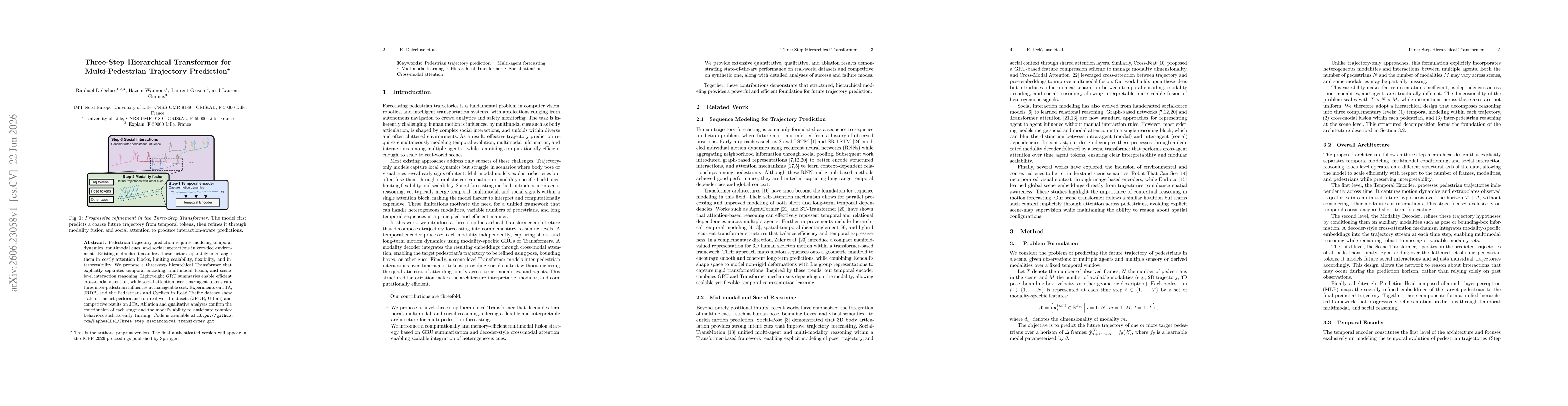 Thumbnail for Three-Step Hierarchical Transformer for Multi-Pedestrian Trajectory Prediction