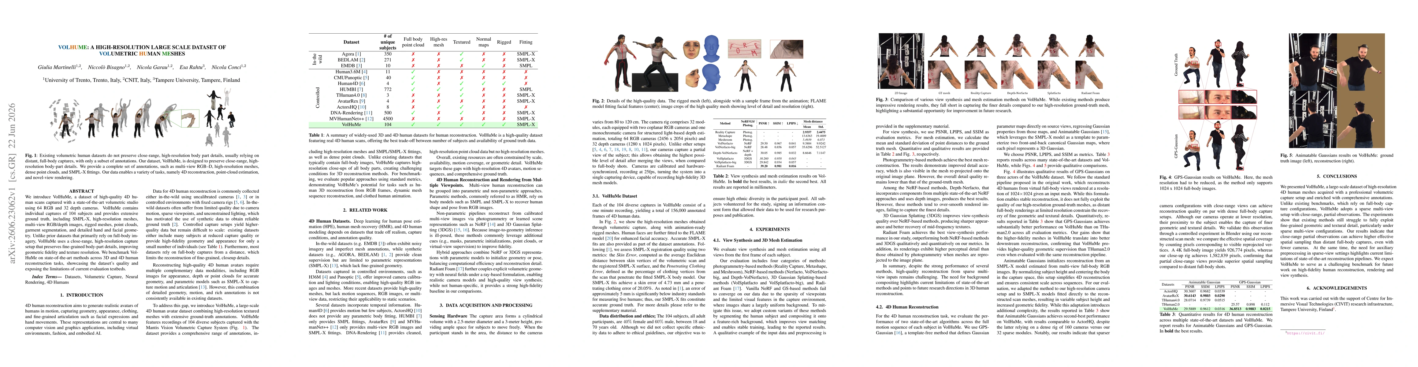 Thumbnail for VolHuMe: a High-Resolution Large Scale Dataset of Volumetric Human Meshes