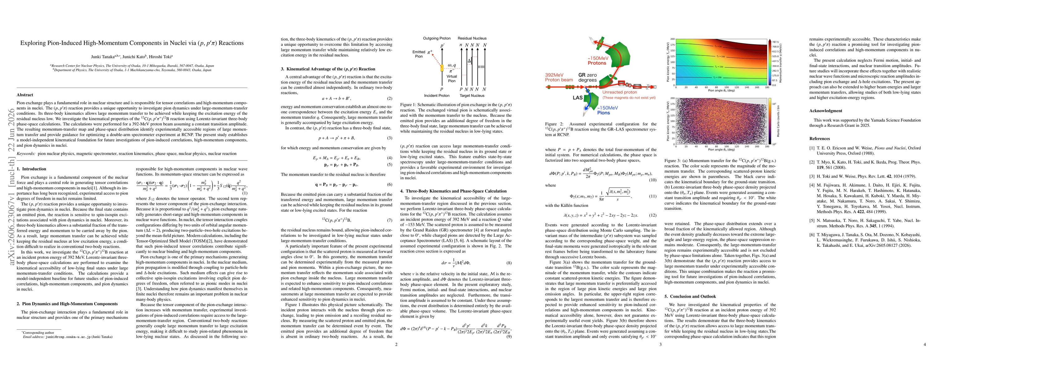 Thumbnail for Exploring Pion-Induced High-Momentum Components in Nuclei via $(p,p'π)$ Reactions