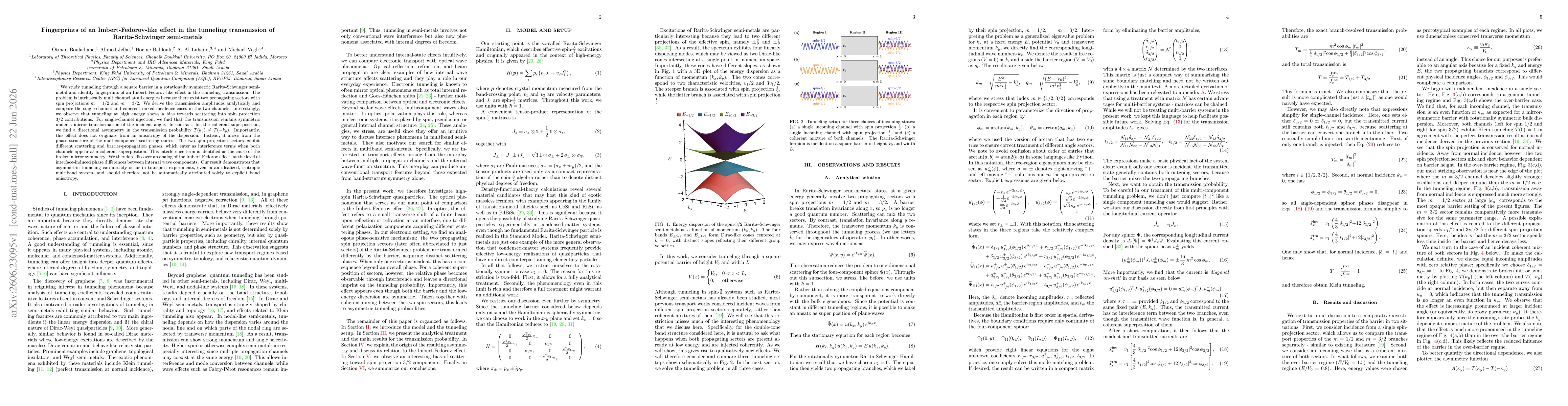 Thumbnail for Fingerprints of an Imbert-Fedorov-like effect in the tunneling transmission of Rarita-Schwinger semi-metals