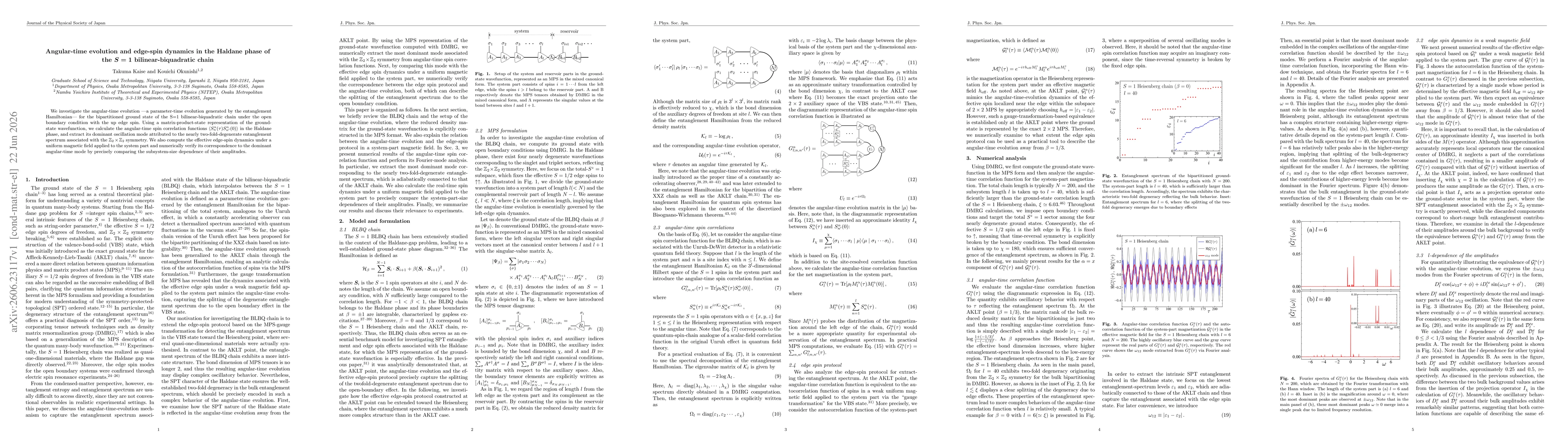 Thumbnail for Angular-time evolution and edge-spin dynamics in the Haldane phase of the S=1 bilinear-biquadratic chain