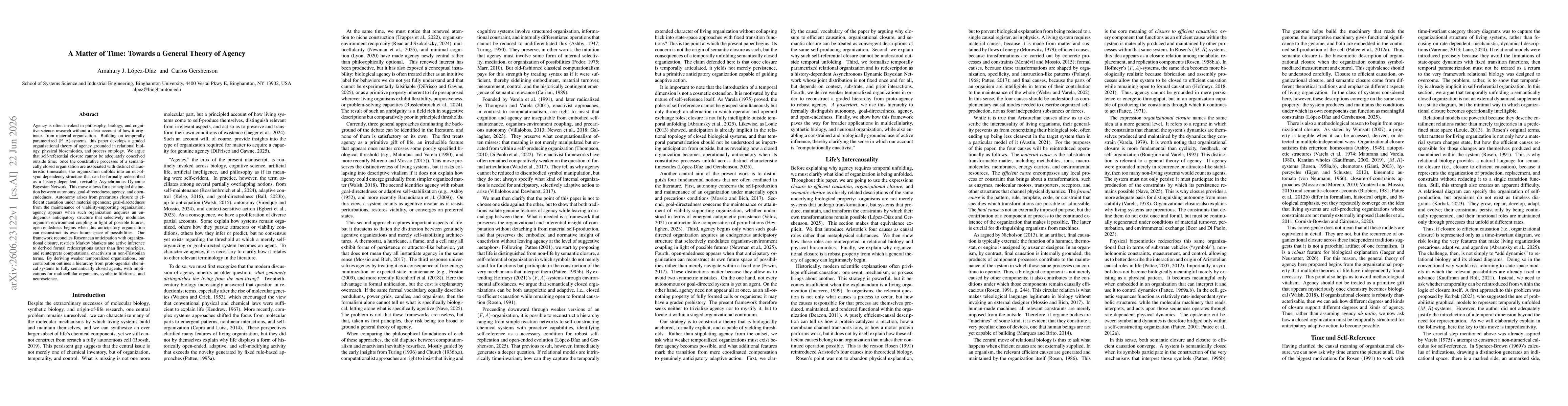 Thumbnail for A Matter of Time: Towards a General Theory of Agency