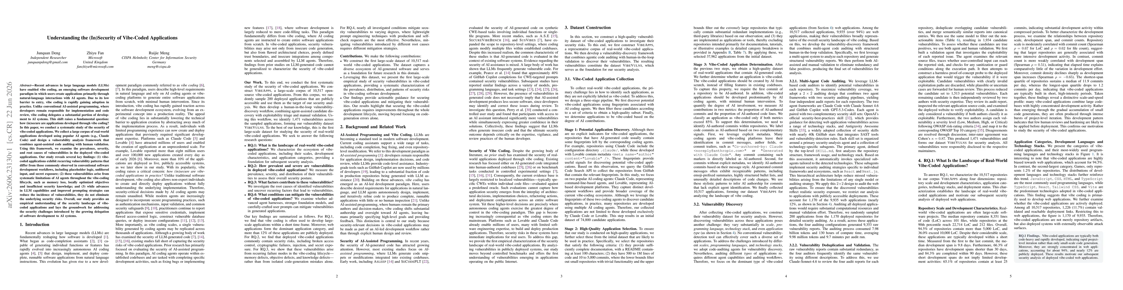 Thumbnail for Understanding the (In)Security of Vibe-Coded Applications