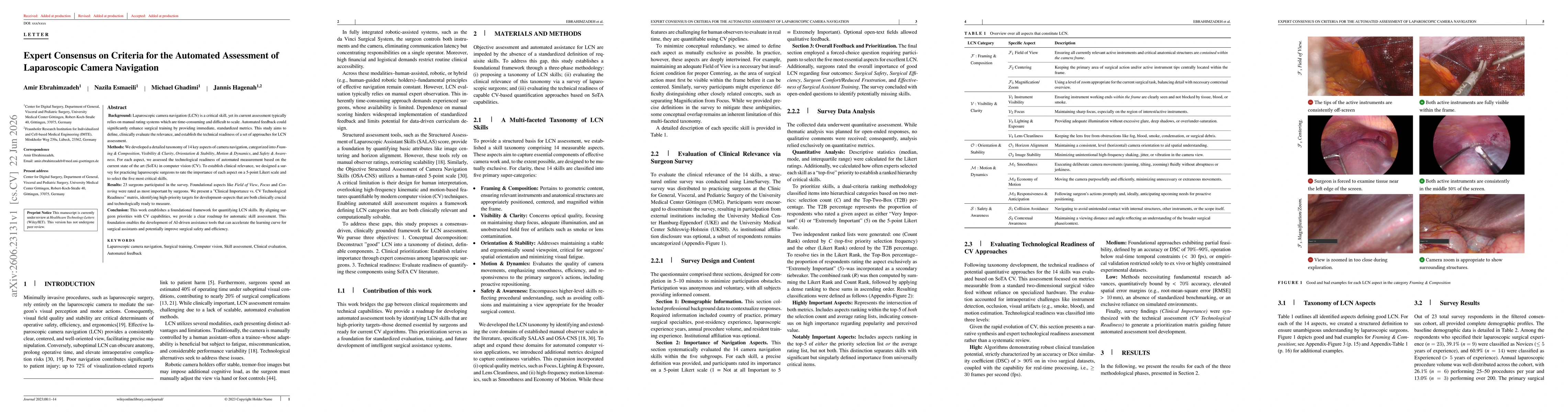 Thumbnail for Expert Consensus on Criteria for the Automated Assessment of Laparoscopic Camera Navigation