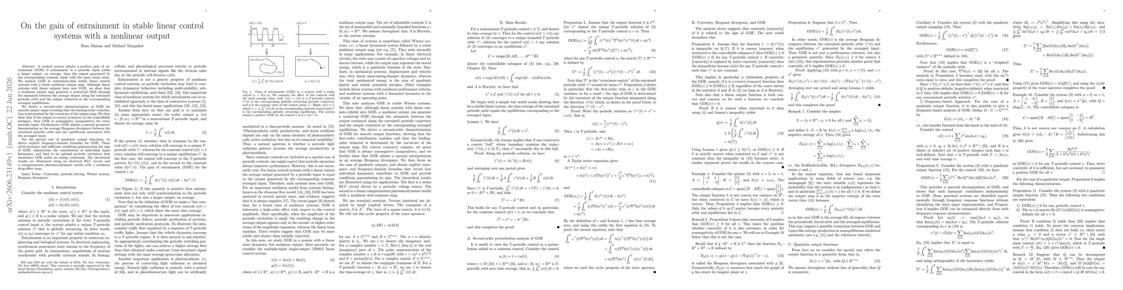 Thumbnail for On the gain of entrainment in stable linear control systems with a nonlinear output