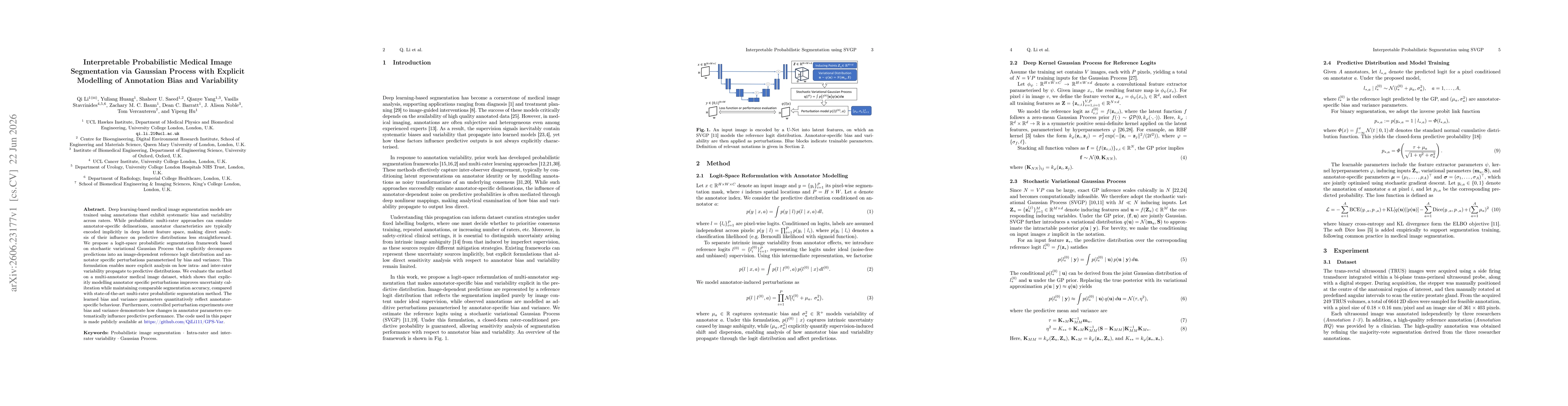 Thumbnail for Interpretable Probabilistic Medical Image Segmentation via Gaussian Process with Explicit Modelling of Annotation Bias and Variability