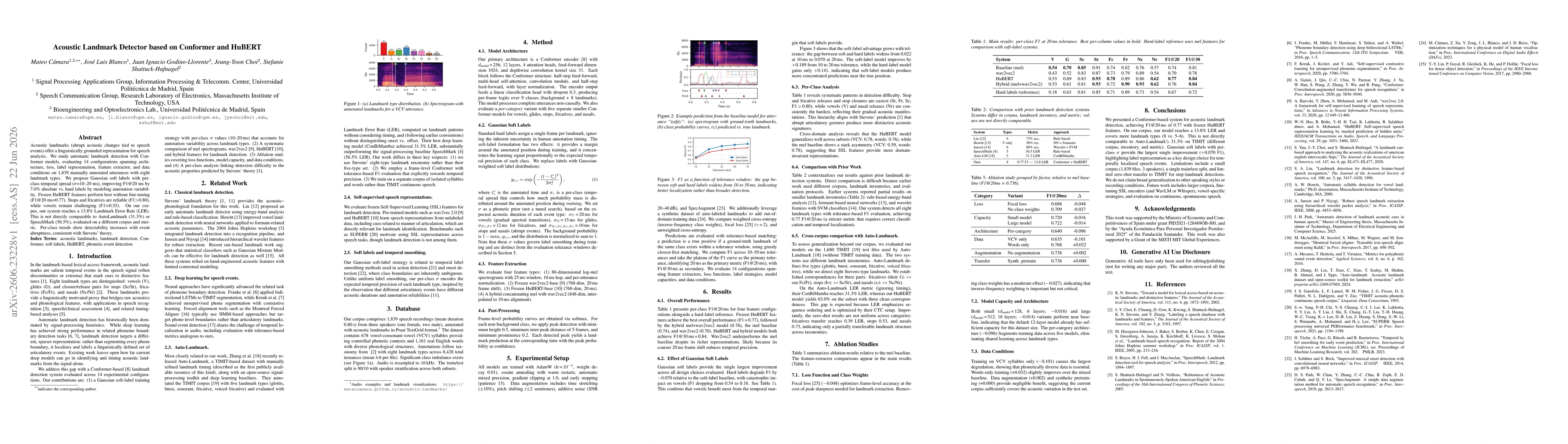 Thumbnail for Acoustic Landmark Detector based on Conformer and HuBERT