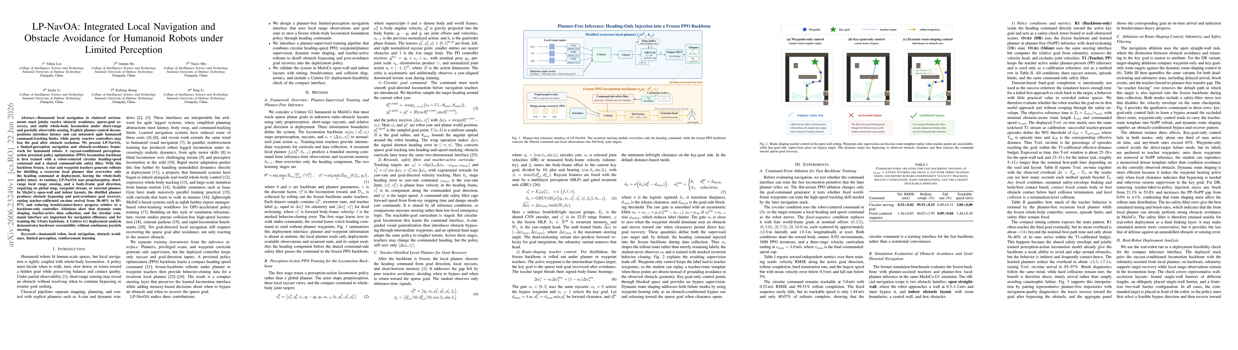 Thumbnail for LP-NavOA: Integrated Local Navigation and Obstacle Avoidance for Humanoid Robots under Limited Perception