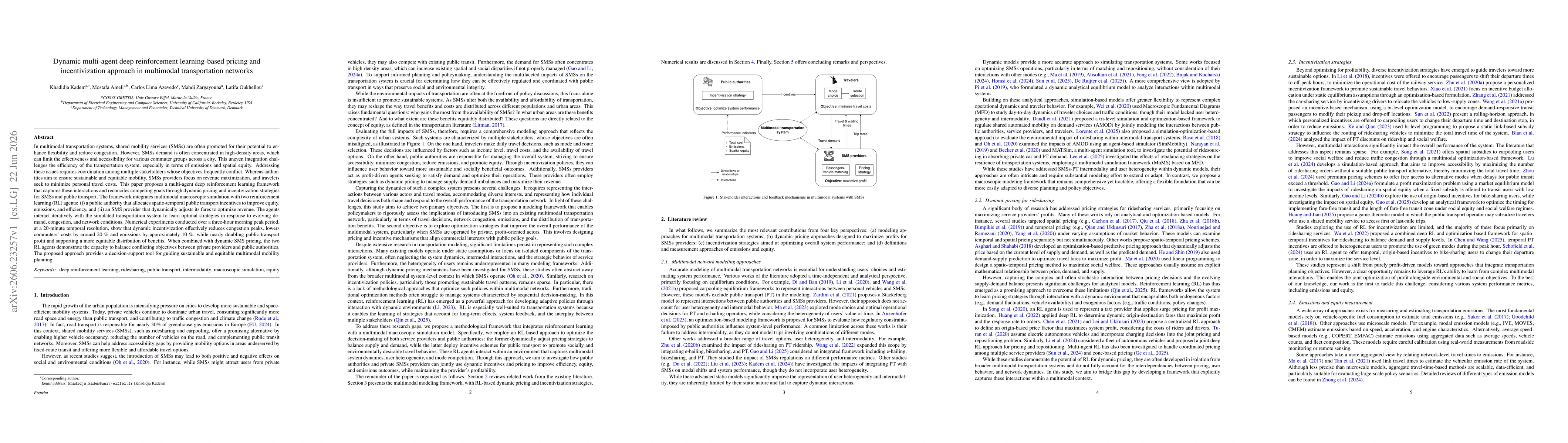 Thumbnail for Dynamic multi-agent deep reinforcement learning-based pricing and incentivization approach in multimodal transportation networks
