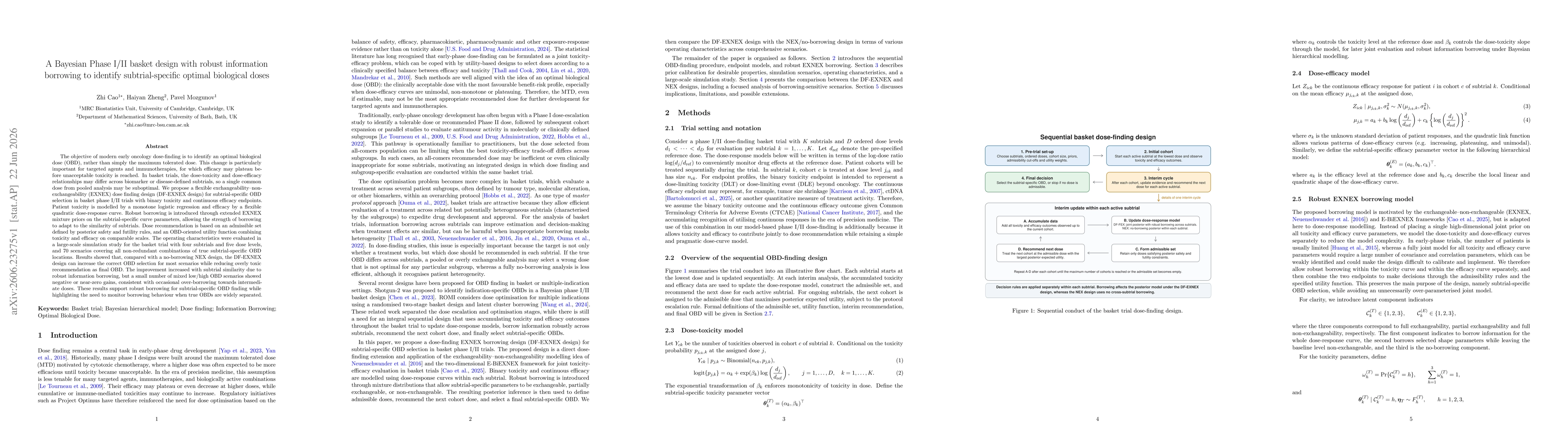 Thumbnail for A Bayesian Phase I/II basket design with robust information borrowing to identify subtrial-specific optimal biological doses