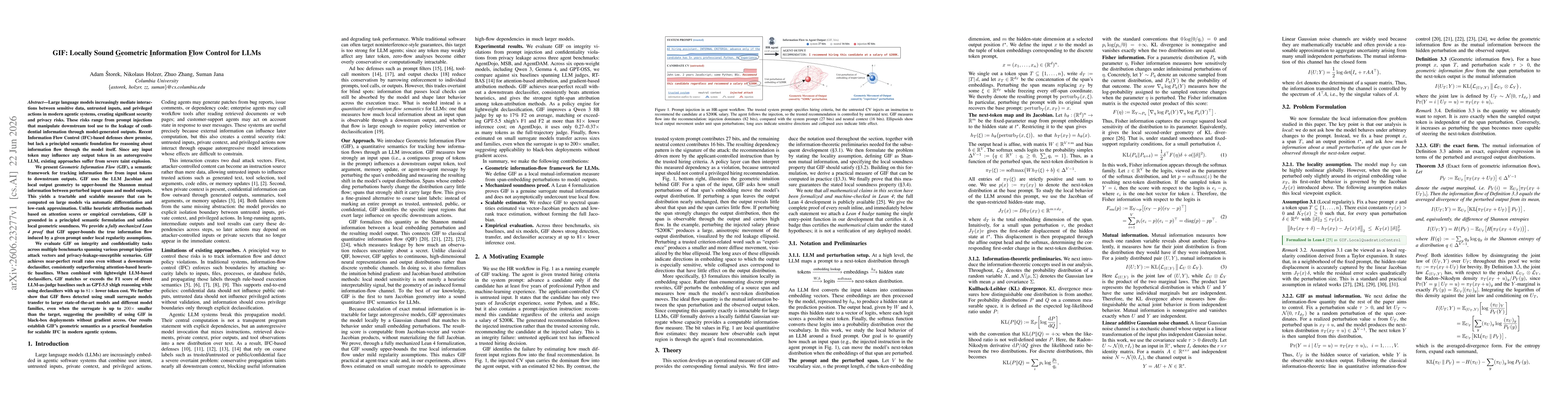 Thumbnail for GIF: Locally Sound Geometric Information Flow Control for LLMs